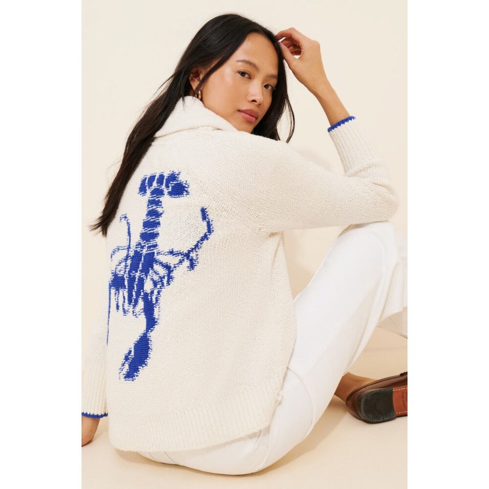 Anthropologie Maeve Lobster Cardigan Small